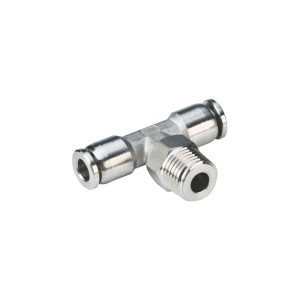 SNS BKC-PB Series Male Branch Thread Tee Type Stainless steel hose connector Push hampifandray ny Pneumatic Air Fitting