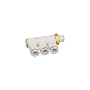 SNS KQ2VT Series pneumatic one touch air hose tube connector အထီး ကြေးဝါ အမြန်လျောက်ပတ်မှု