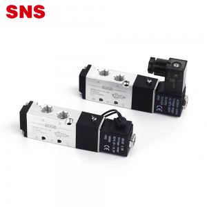 SNS 4V1 시리즈 알루미늄 합금 솔레노이드 밸브 공기 제어 5 방향 12V 24V 110V 240V