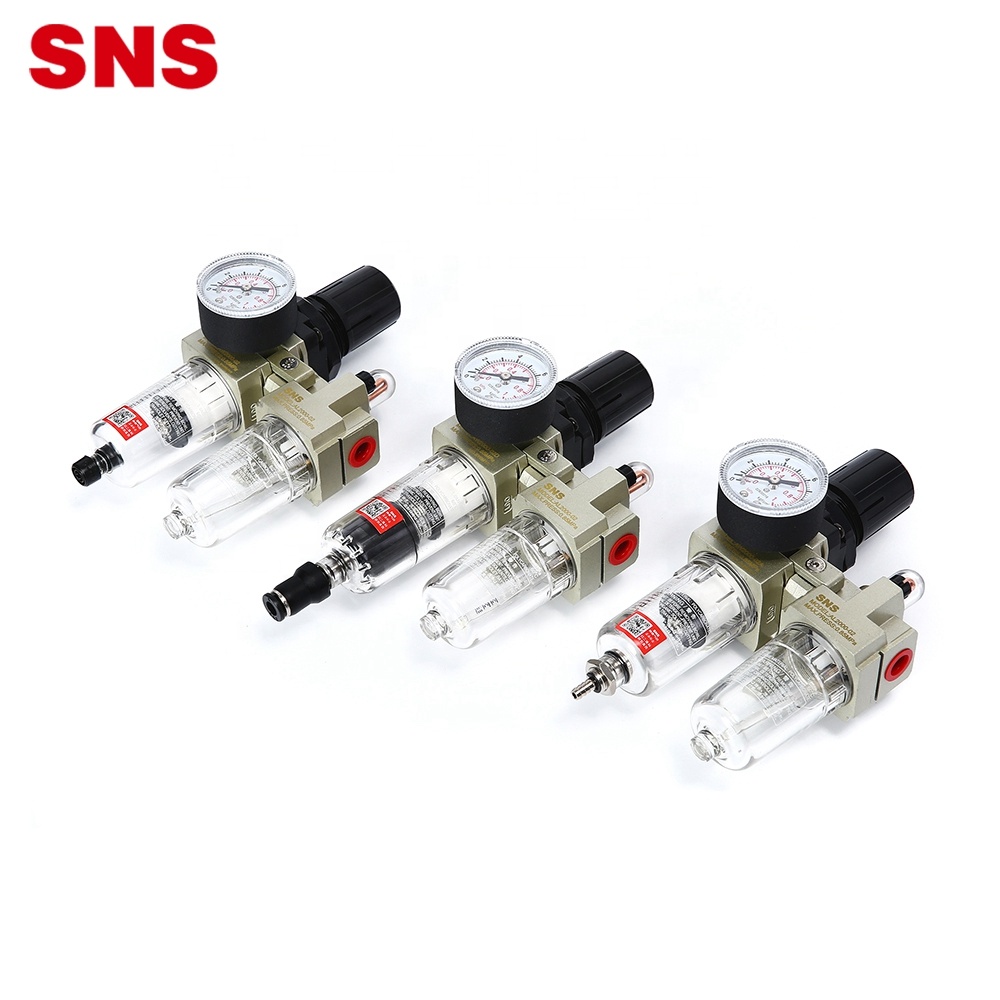 Шӯъбаи коркарди манбаи ҳавои пневматикии SNS AC Series FRL lubricator танзимкунандаи филтри ҳаво