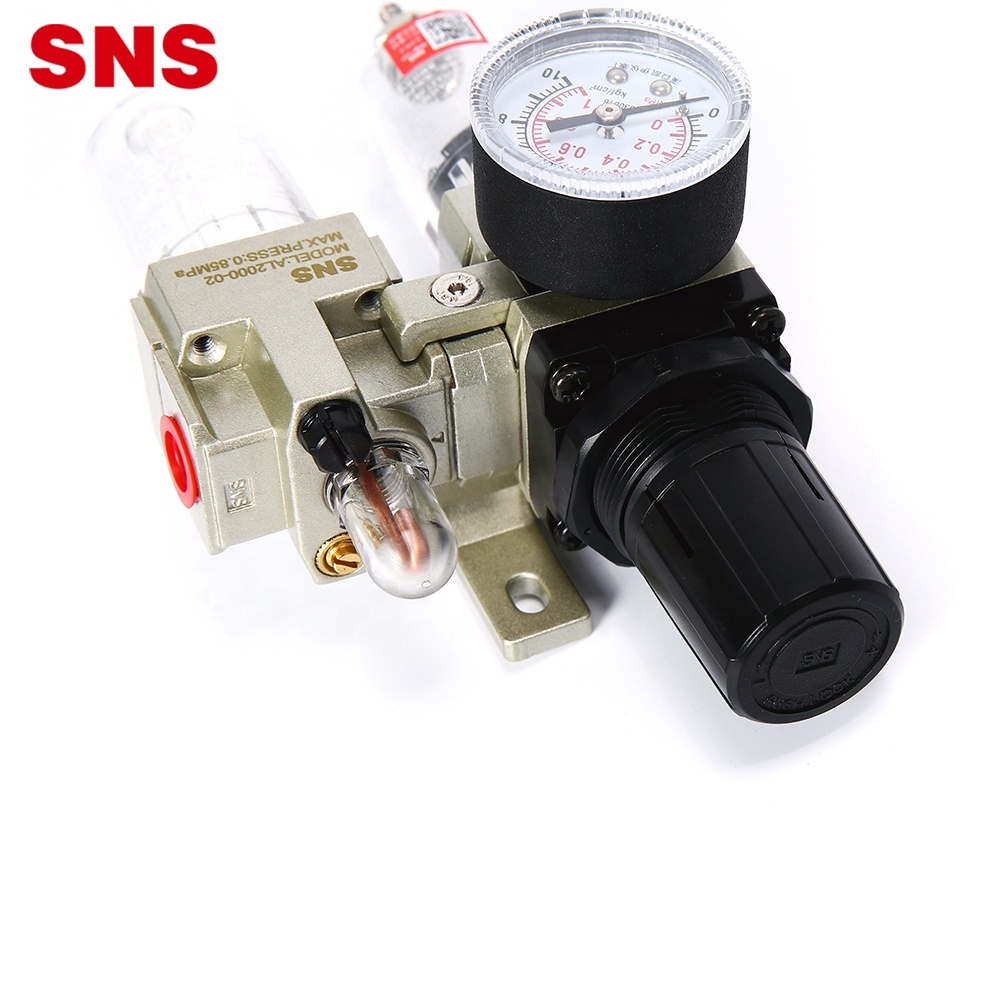 SNS AC Series ຫນ່ວຍບໍລິການປິ່ນປົວແຫຼ່ງອາກາດ pneumatic FRL ປະສົມປະສານການກັ່ນຕອງອາກາດ lubricator