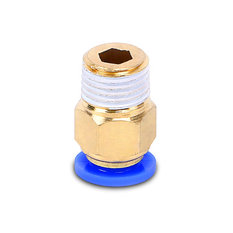 SNS SPC Series Male Thread Straight Brass Push သည် Air Quick Pneumatic Fitting ကိုချိတ်ဆက်ရန်