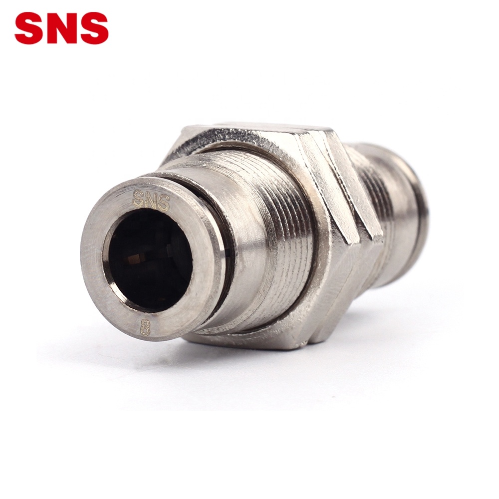 Nickel-plated Copper Pneumatic Hose Bulkhead Union Fittings Push to Connect DIY 