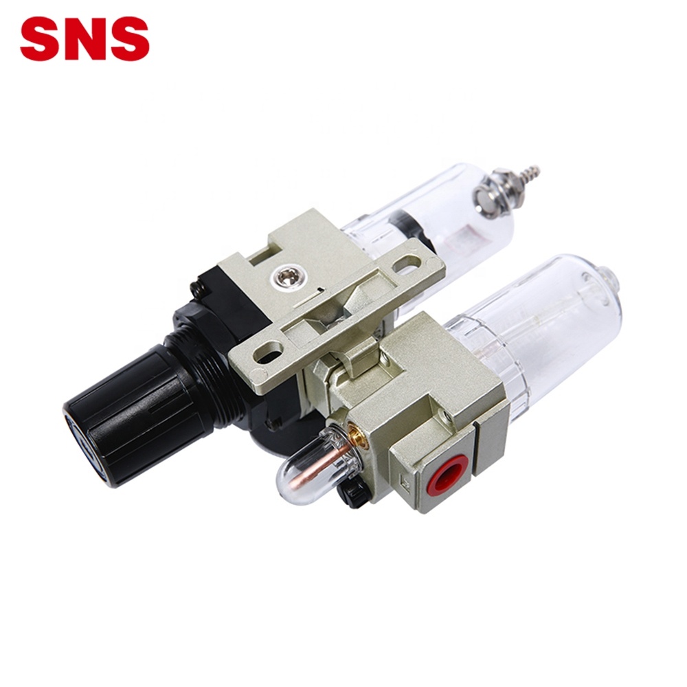 SNS AC Series ຫນ່ວຍບໍລິການປິ່ນປົວແຫຼ່ງອາກາດ pneumatic FRL ປະສົມປະສານການກັ່ນຕອງອາກາດ lubricator