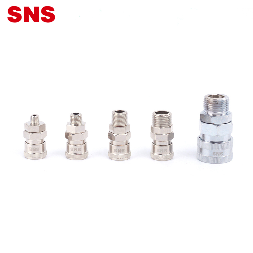 SNS SM Series yekuzvivharira mhando 2 nzira inokurumidza multi connector zingi alloy pombi mhepo pneumatic fitting