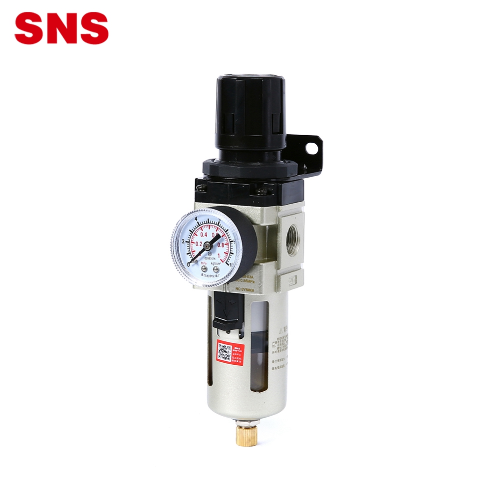 SNS pneumaticu AW Series Unità di trattamentu di fonte d'aria Regulatore di pressione di filtru d'aria cù calibre