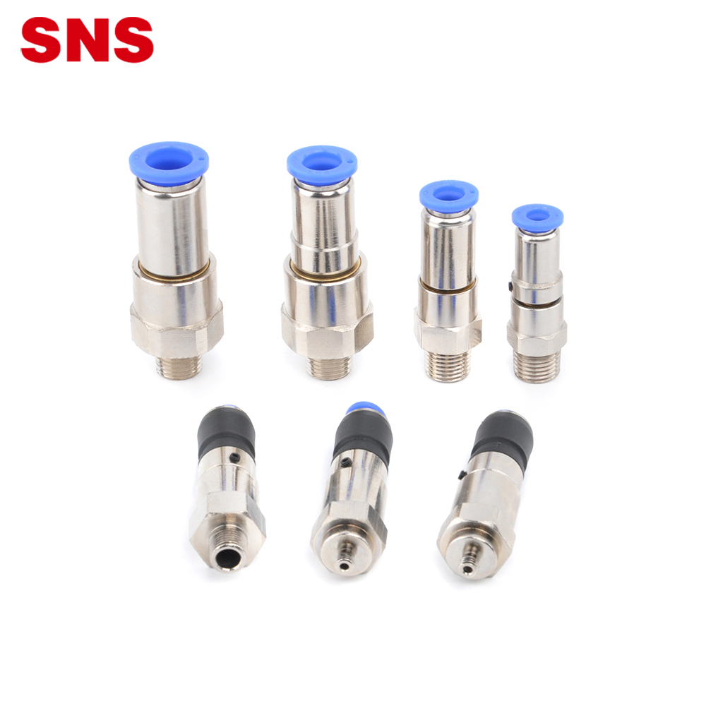 SNS NHRC Series pneumatic kev kub ceev ncaj txiv neej threaded tooj dag yeeb nkab connector teb fittings