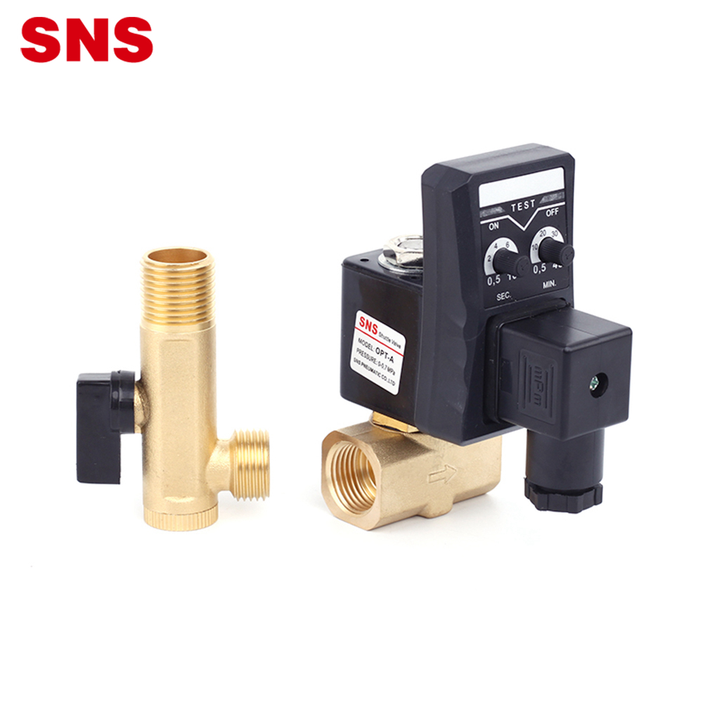 SNS pneumatic OPT Series ndarira otomatiki mvura dhiraivha solenoid vharafu pamwe timer