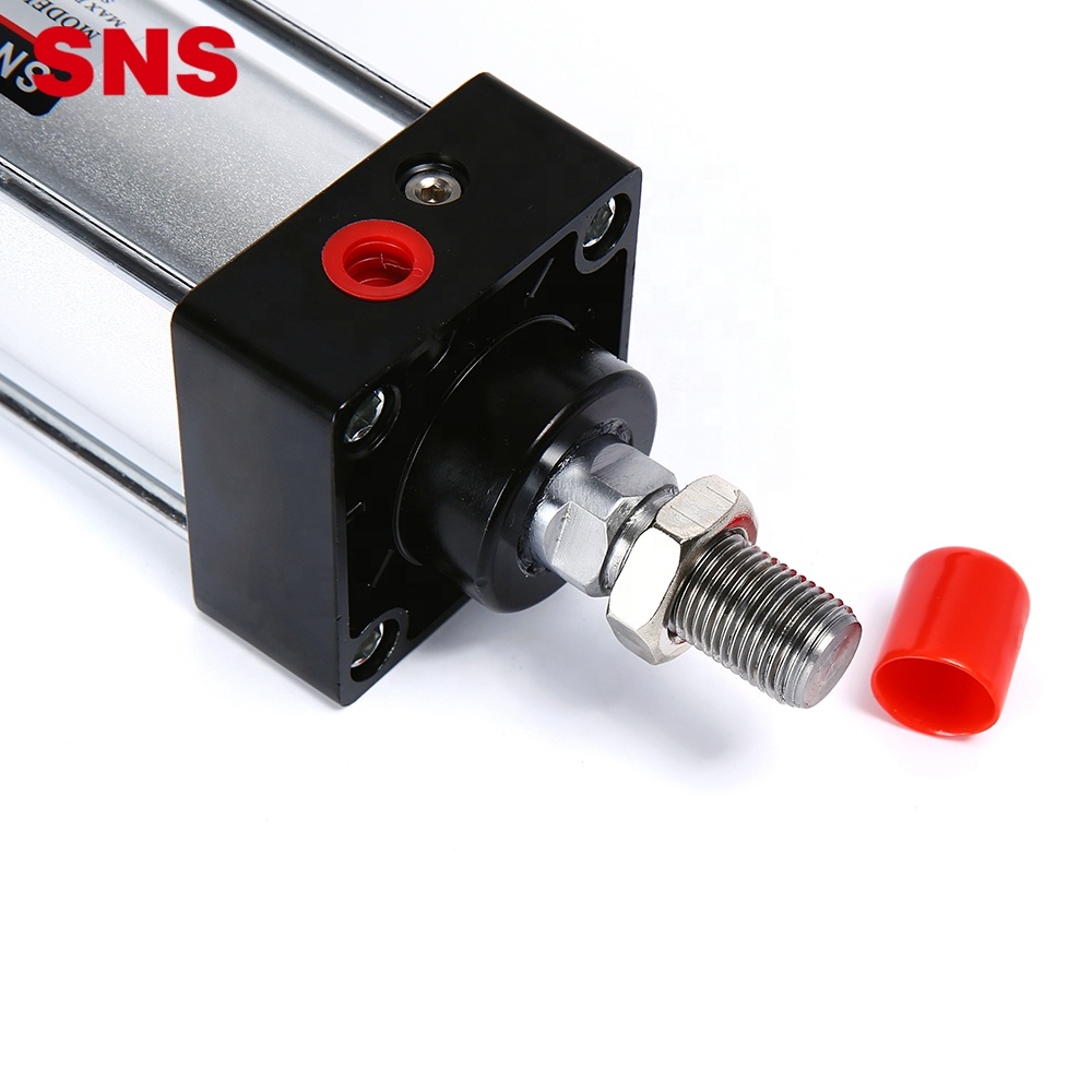 SNS SC Series ໂລຫະປະສົມອາລູມິນຽມ double/single acting standard pneumatic air cylinder with PT/NPT port