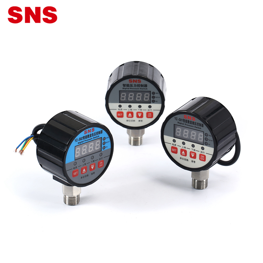SNS YZ-S8 series electrical LED stainless steel digital gauge air pressure control switch