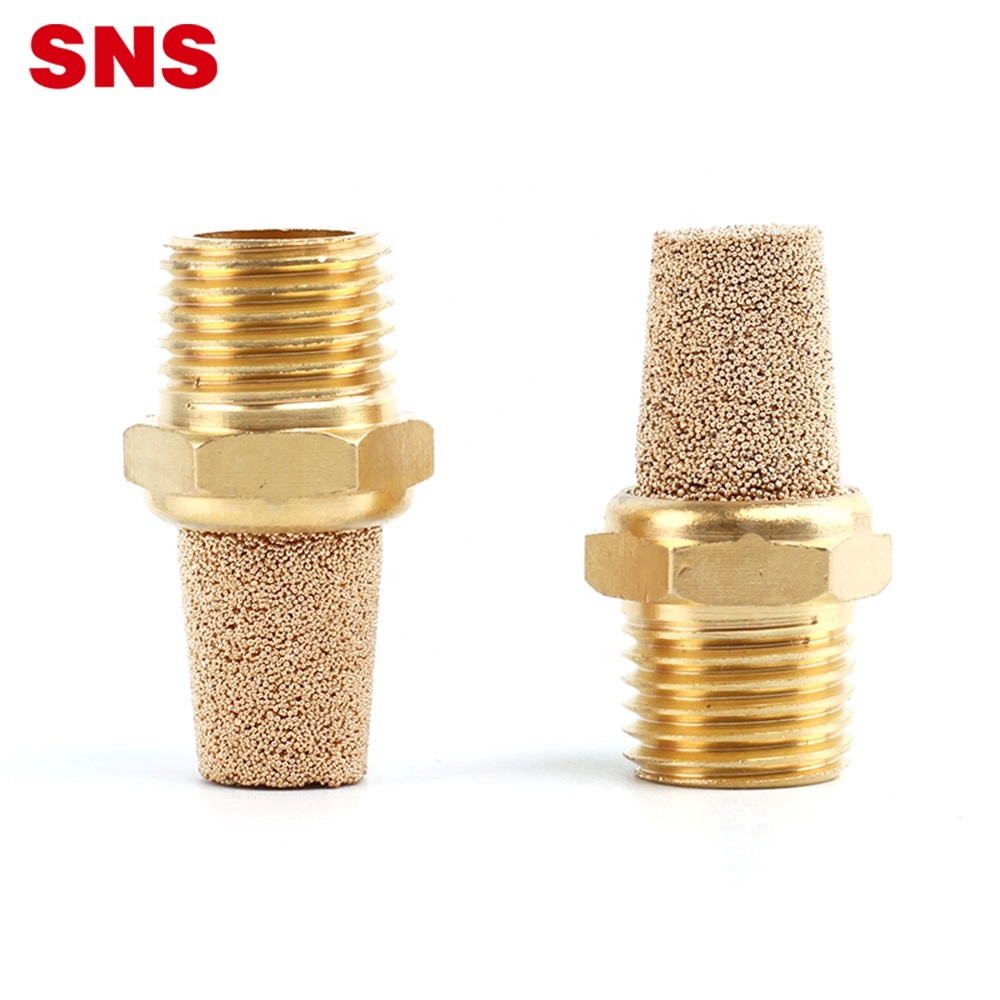 SNS serie PST conector de latón PT/NPT rosca macho silenciador de escape de aire silenciador silenciador neumático