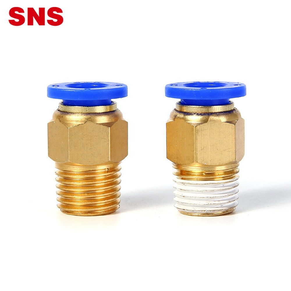 SNS SPC Series Male Thread Straight Brass Push To Connect Air Quick Pneumatyske Fitting