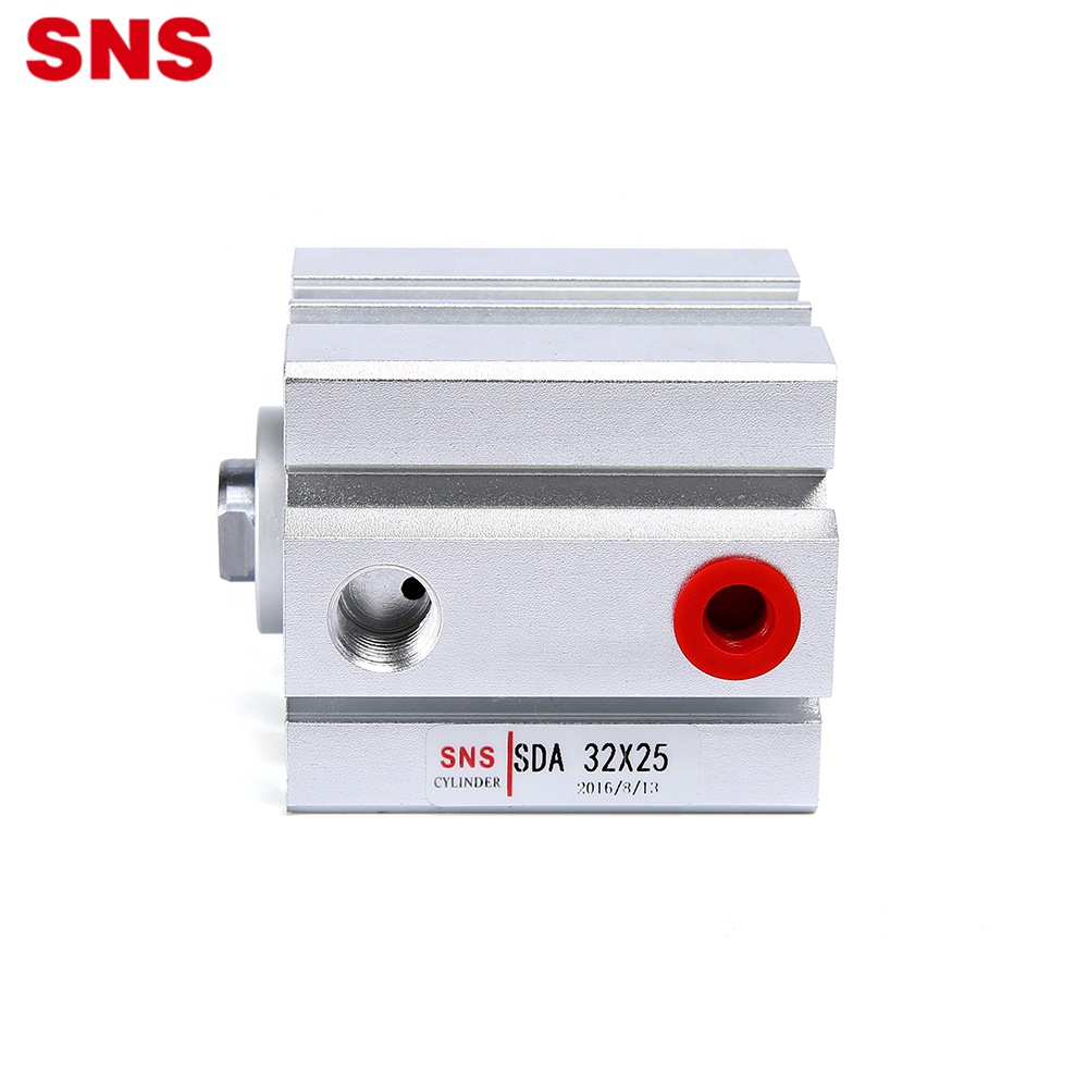 SNS SDA Series ໂລຫະປະສົມອາລູມິນຽມ double/single acting thin type pneumatic standard cylinder air compact