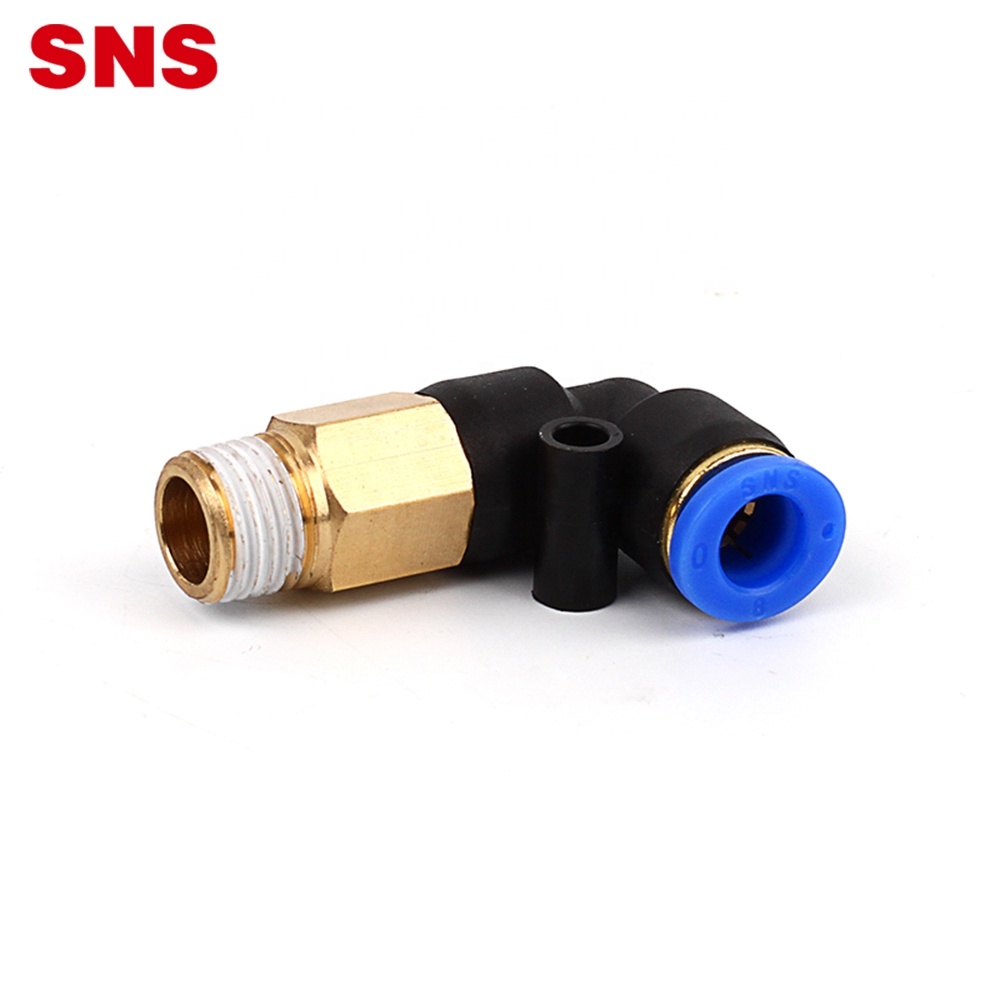 SNS SPLL Series plastic pneumatic one-touch fitting 90 degree extended male elbow air hose tube connector