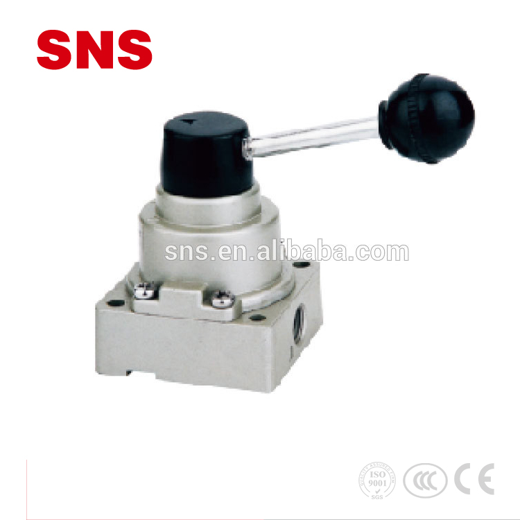 SNS VH Series pneumatic hand-switching 4/3 way valves hand control valve rotary