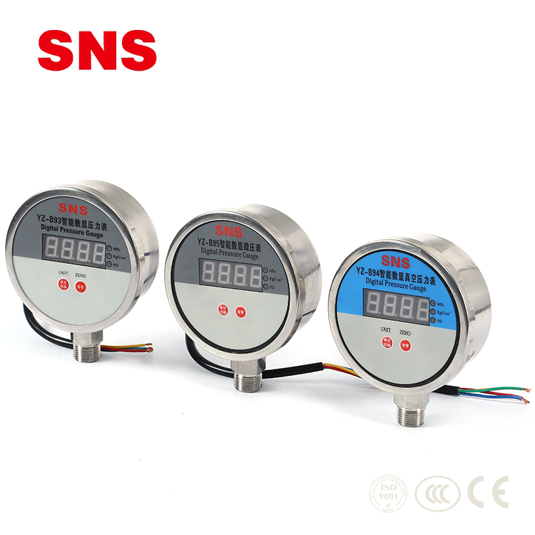 SNS YZ-B9 Series Stainless Steel Vacuum Air Digital Pressure Gauge