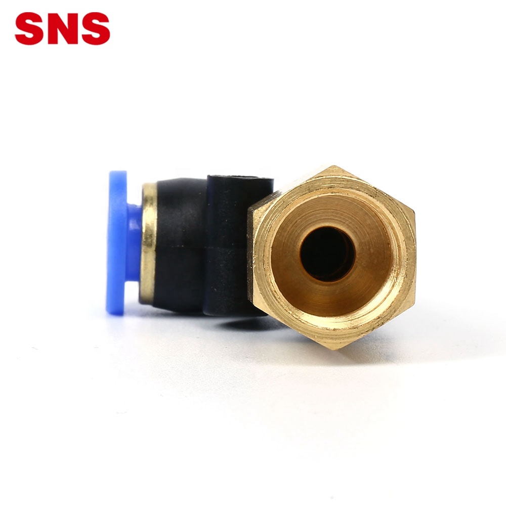 Серія SNS SPLF пневматичний натисканням одним дотиком для підключення типу L з внутрішньою різьбою 90 градусів коліно пластикового повітряного шланга швидкого кріплення