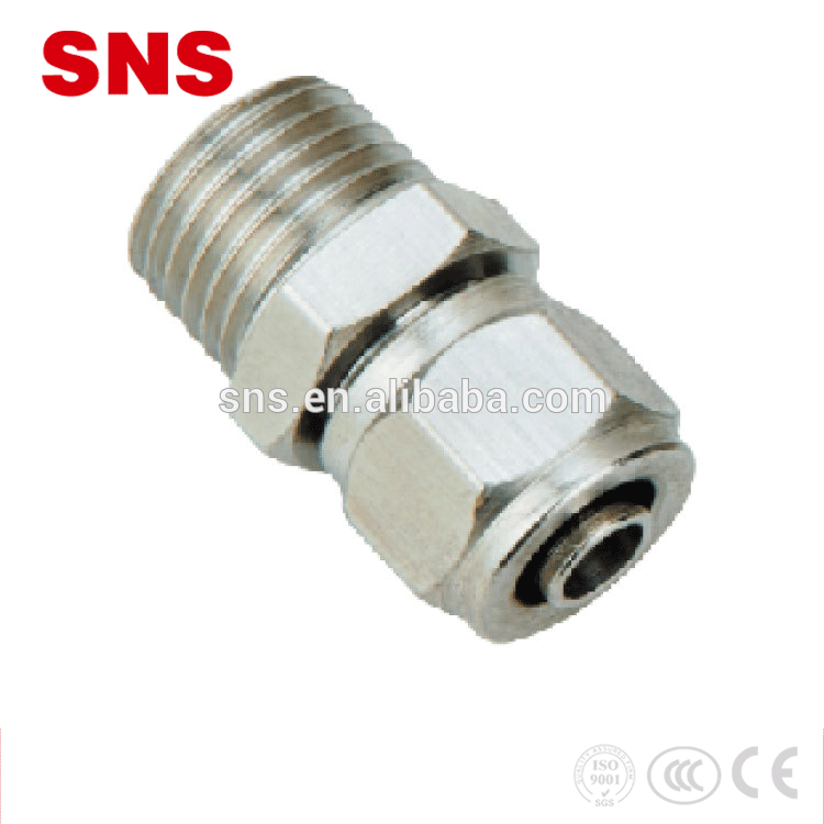 SNS KLC Series brass one-touch air pneumatic component male fitting ທໍ່ຊື່