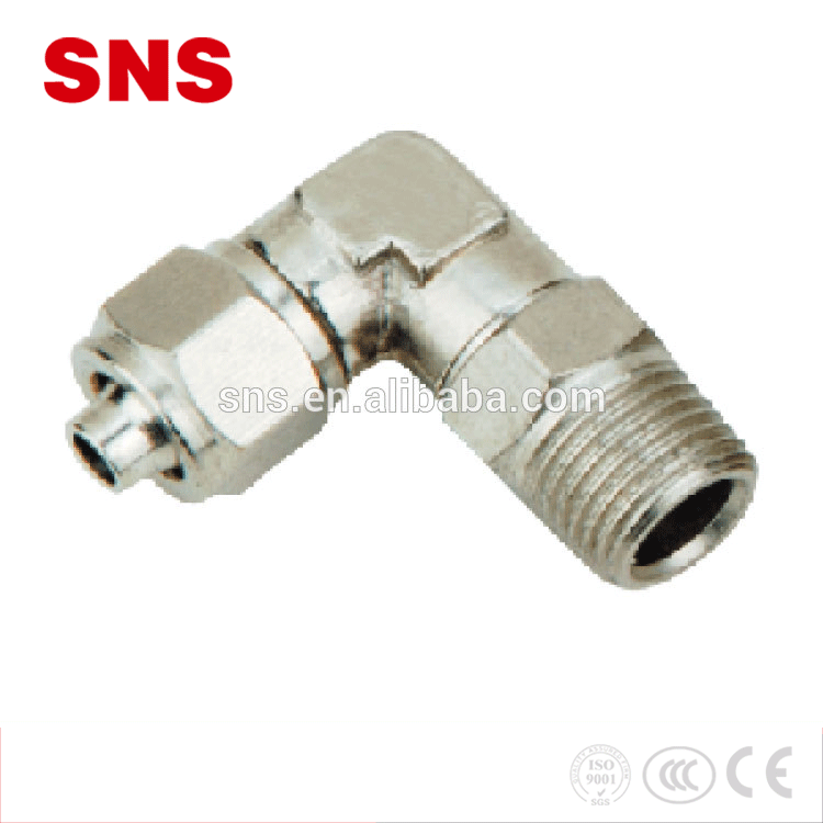 SNS KLL series KLL6-02 brass fast twist bent connector male thread angle elbow fitting