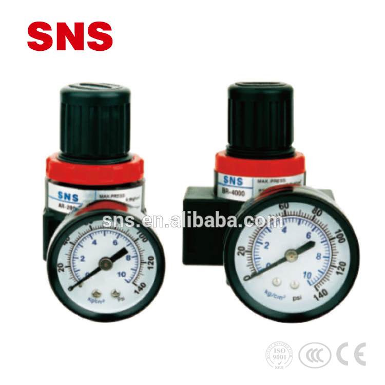 SNS A/B စီးရီး အလူမီနီယမ် အလွိုင်း ချိန်ညှိနိုင်သော အနုမြူလေထု အရင်းအမြစ် ကုသမှု Filter Air Regulator