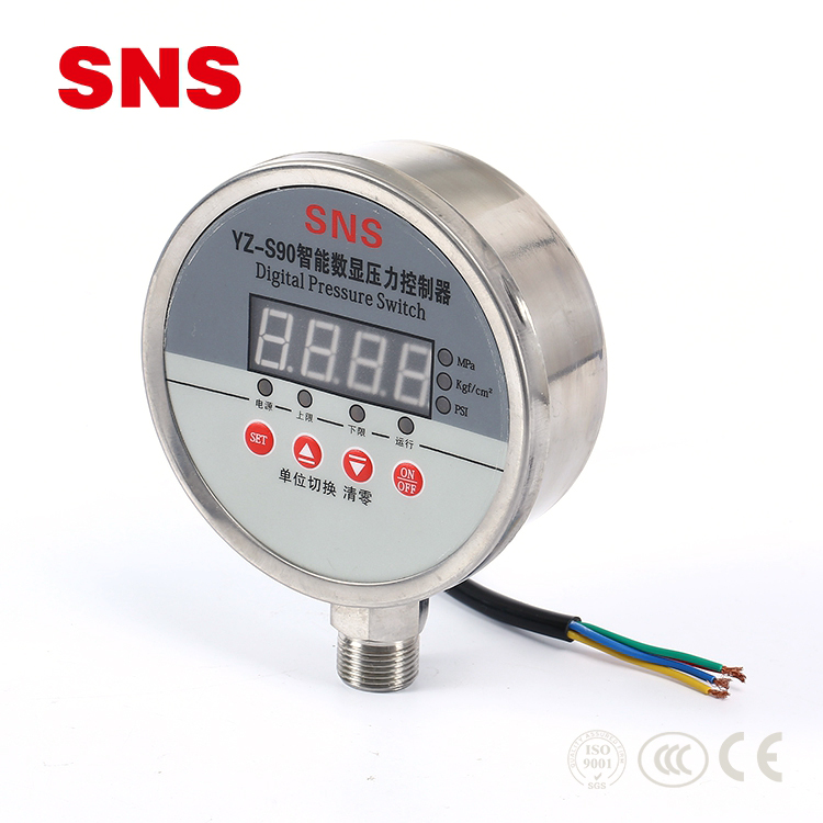 SNS YZ-S9 مزود مقياس ضغط رقمي ذكي صناعي مزود بمؤشر LED