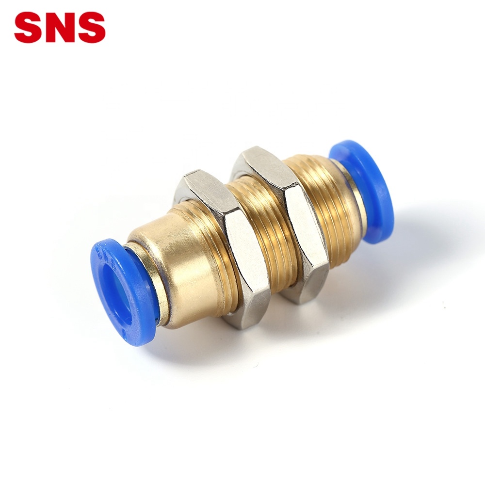 SNS SPM Serija pneumatska cijev za crijevo za zrak jednim dodirom gurnite za spajanje ravne mesingane pregrade brza montaža