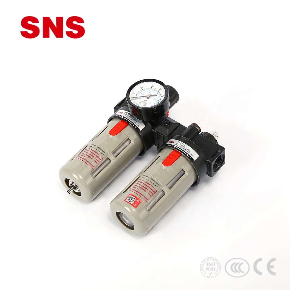 SNS pneumatic AFC/BFC Series FRL រួមបញ្ចូលគ្នានូវប្រភពខ្យល់ អង្គភាពព្យាបាលតម្រងប្រេងរំអិល