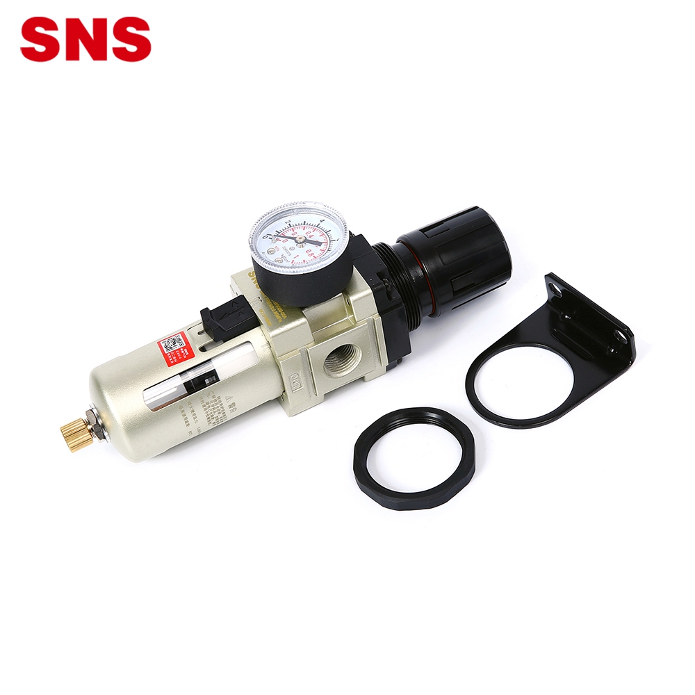 Регулятор тиску повітряного фільтра SNS пневматичний блок обробки джерела повітря серії AW з манометром