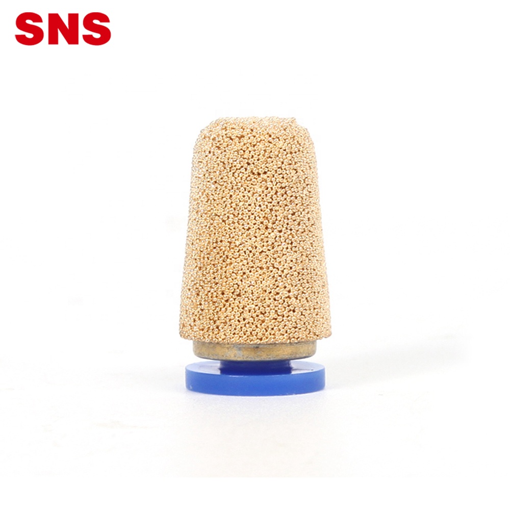 SNS PSF Series brass air exhaust noise reduction filters part muffler throttle silencer para sa pneumatic valves