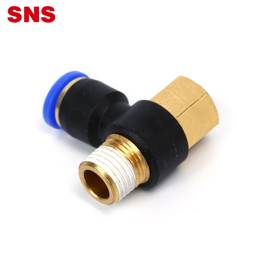 SNS SPHF Series pneumatic one touch plastic swing elbow air hose tube connector Hexagon universal women thread elbow fitting