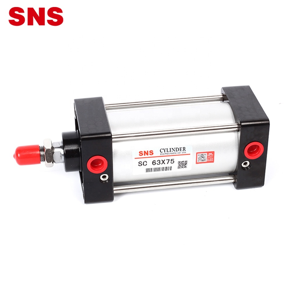 SNS SC Series ໂລຫະປະສົມອາລູມິນຽມ double/single acting standard pneumatic air cylinder with PT/NPT port