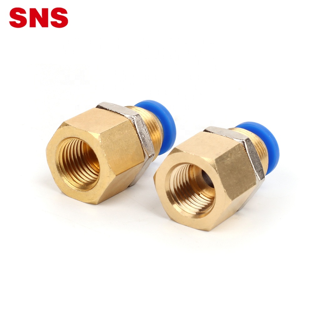 Seria SNS SPMF Conector rapid pentru furtun de aer cu o atingere, filet interior, armătură pneumatică dreaptă din alamă