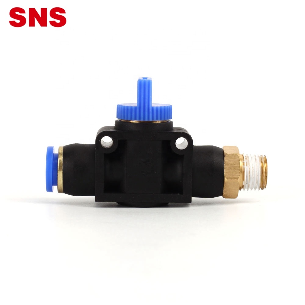 SNS Sèrie HVSF vàlvula manual de control de flux de rosca mascle connector ràpid de tub de mànega pneumàtica de plàstic