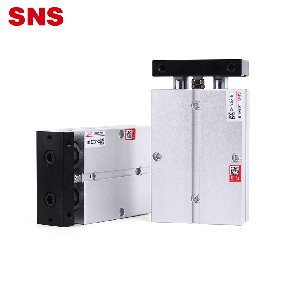 SNS TN Series dual rod pindho poros pneumatic online guide silinder karo magnet