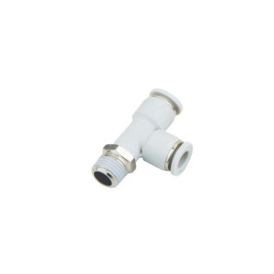 SNS BPD Series pneumatic one touch T type 3 way joint male run tee plastic fast fitting air hose tube connector