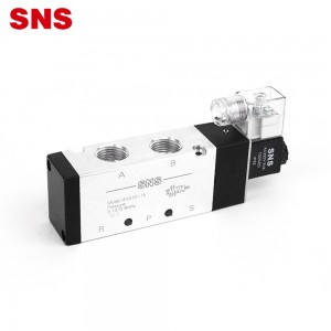 SNS 4V4 Serie Aluminiumlegierung Magnetventil Luftsteuerung 5-Wee 12V 24V 110V 240V