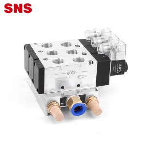 SNS 4V4 Serie Aluminiumlegierung Magnetventil Luftsteuerung 5 Wege 12V 24V 110V 240V