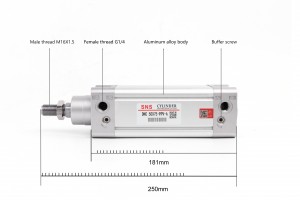 SNS DNC Series Double Acting Aluminium Alloy Standert pneumatyske lucht silinder mei ISO6431